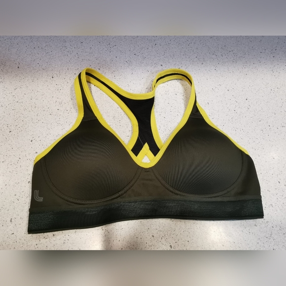 Lolë Sports Bras - Olive with Yellow and Pink with Burgundy - Picture 2 of 12